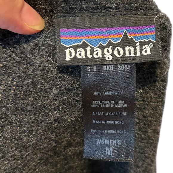 Patagonia 100% Lambswool Gray Sweater Womens Sz Medium Heritage wear Normcore - Picture 7 of 16